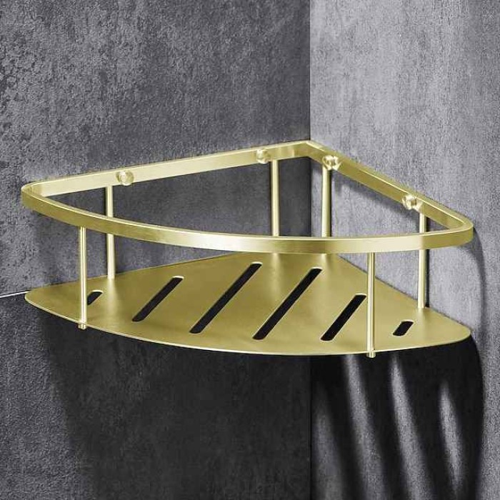 Triangle Bathroom Shelf For Washing Supplies, Wall Mounted, New Design Creative Contemporary Modern Stainless Steel 1pc