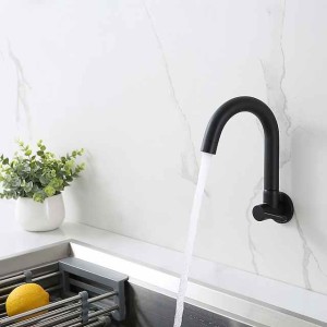 Kitchen faucet - Single Handle One Hole Chrome / Nickel Brushed / Painted Finishes Bar /Prep Wall Mounted Contemporary Kitchen Taps for Cold or Hot Water Only