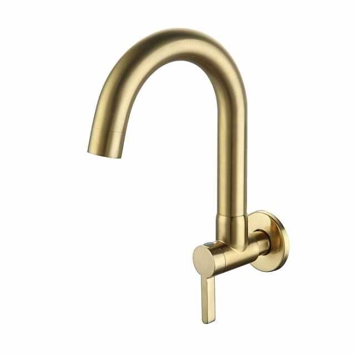 Kitchen faucet - Single Handle One Hole Chrome / Nickel Brushed / Painted Finishes Bar /Prep Wall Mounted Contemporary Kitchen Taps for Cold or Hot Water Only