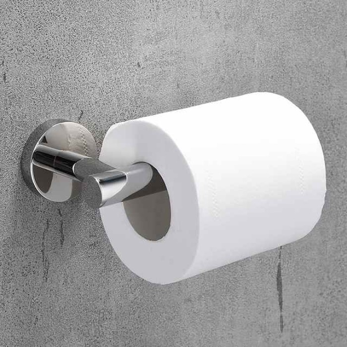 Wall Mounted Stainless Steel Bathroom Toilet Paper Holder,New Design Self-adhesive Creative Low-carbon Steel Metal Bathroom Decoration 1pc