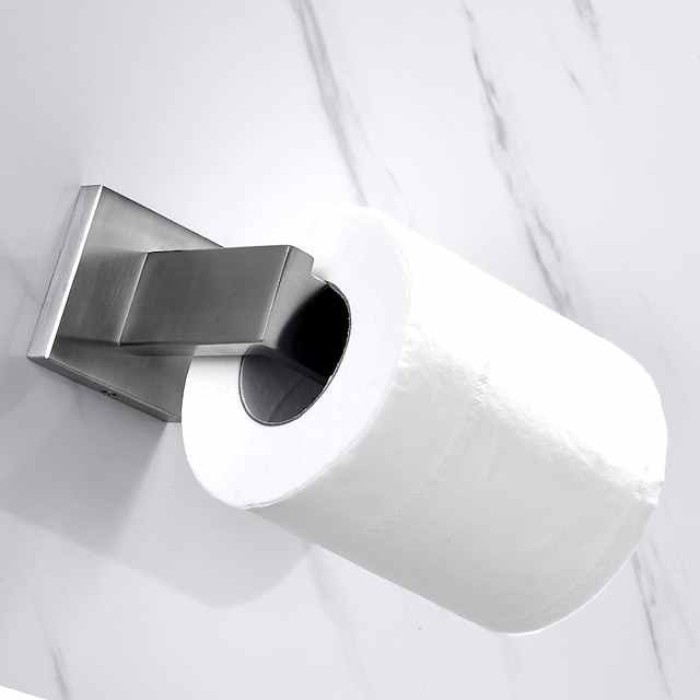 Wall Mounted Stainless Steel Bathroom Toilet Paper Holder,New Design Self-adhesive Creative Low-carbon Steel Metal Bathroom Decoration 1pc