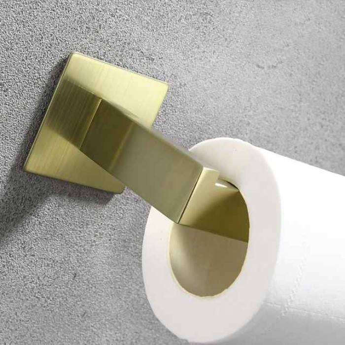 Wall Mounted Stainless Steel Bathroom Toilet Paper Holder,New Design Self-adhesive Creative Low-carbon Steel Metal Bathroom Decoration 1pc