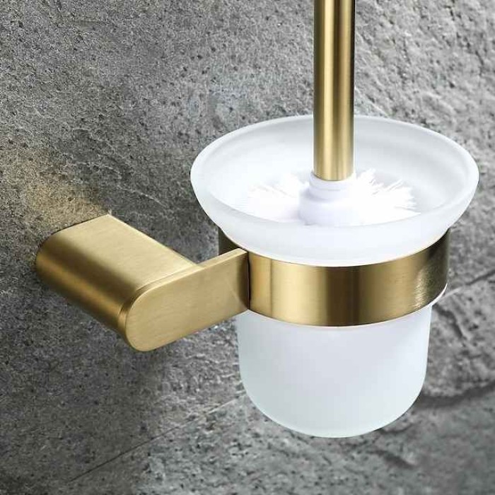 Golden Bathroom Hardware Sets,Wall Mounted Stainless Steel Towel Bar/Toilet Paper Holder/Toilet Brush Holder Multilayer,New Design Multifunction Contemporary