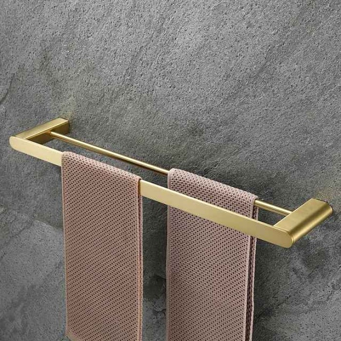 Golden Bathroom Hardware Sets,Wall Mounted Stainless Steel Towel Bar/Toilet Paper Holder/Toilet Brush Holder Multilayer,New Design Multifunction Contemporary