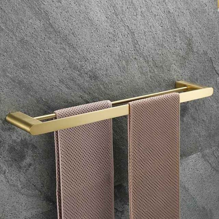 Golden Bathroom Hardware Sets,Wall Mounted Stainless Steel Towel Bar/Toilet Paper Holder/Toilet Brush Holder Multilayer,New Design Multifunction Contemporary