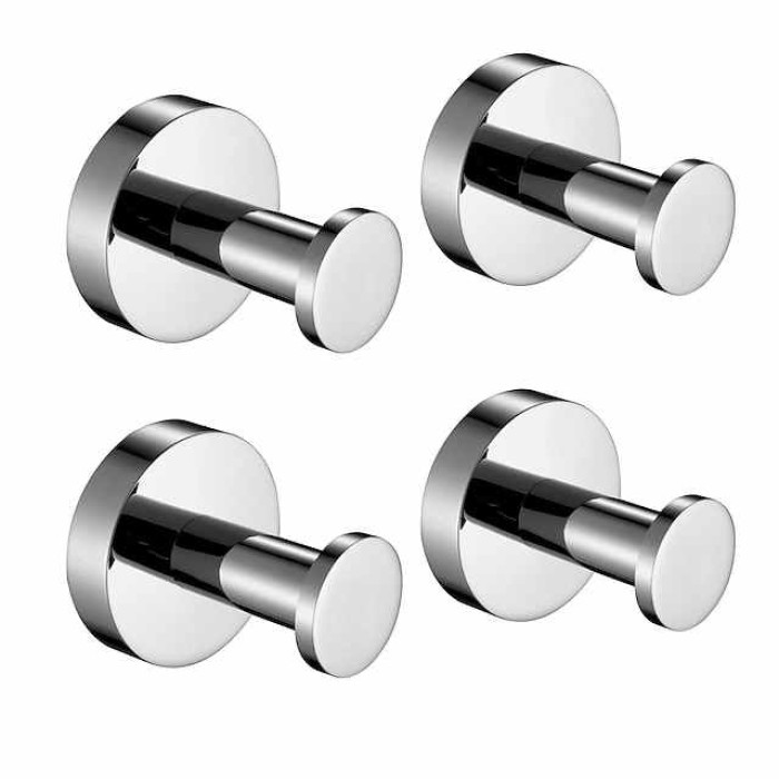 Multifunction Robe Hook, Modern Style, 304 Stainless Steel, 4-Finish Black, Chrome, Brushed, Gold- for Bathroom and Bedroom Wall Mounted