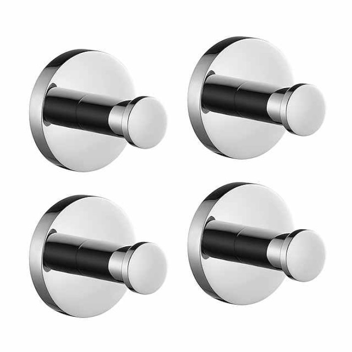 Multifunction Robe Hook, Modern Style, 304 Stainless Steel, 4-Finish Black, Chrome, Brushed, Gold- for Bathroom and Bedroom Wall Mounted