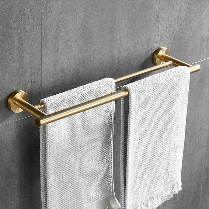 Towel Rack for Bathroom,Wall Mounted Stainless Steel Towel Bar 2-tier Bathroom Hardware(Golden/Chrome/Black/Brushed Nickel)