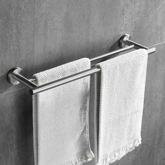 Towel Rack for Bathroom,Wall Mounted Stainless Steel Towel Bar 2-tier Bathroom Hardware(Golden/Chrome/Black/Brushed Nickel)