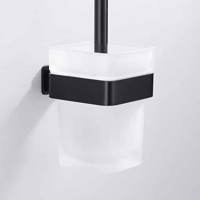 Toilet Brush with Holder,Wall Mounted Stainless Steel 304 Rubber Painted Toilet Bowl Brush and Holder for Bathroom