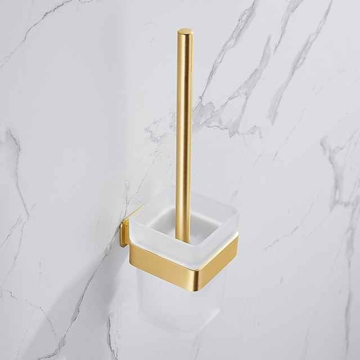 Toilet Brush with Holder,Wall Mounted Stainless Steel 304 Rubber Painted Toilet Bowl Brush and Holder for Bathroom