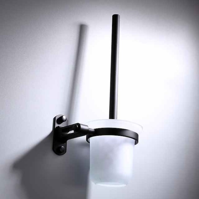 Toilet Brush with Holder,Wall Mounted Stainless Steel 304 Rubber Painted Toilet Bowl Brush and Holder for Bathroom