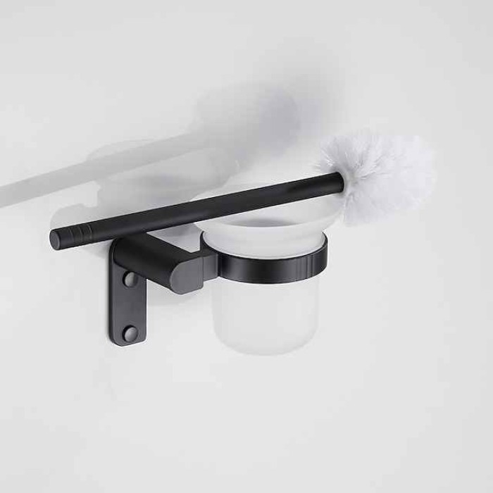 Toilet Brush with Holder,Wall Mounted Stainless Steel 304 Rubber Painted Toilet Bowl Brush and Holder for Bathroom