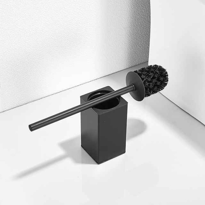 Toilet Brush with Holder,Floor Standing Stainless Steel 304 Rubber Painted Toilet Bowl Brush and Holder for Bathroom