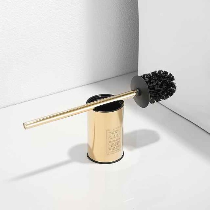 Toilet Brush with Holder,Floor Standing Stainless Steel 304 Rubber Painted Toilet Bowl Brush and Holder for Bathroom