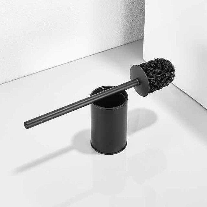 Toilet Brush with Holder,Floor Standing Stainless Steel 304 Rubber Painted Toilet Bowl Brush and Holder for Bathroom