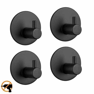 Wall Hooks 4 Pieces Self-adhesive Durable 304 Stainless Steel Wall Hangers Waterproof Rustproof for Kitchen Bathrooms 3M