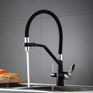 Kitchen faucet - Two Handles Two Holes Chrome / Oil-rubbed Bronze / Nickel Brushed Pull-out / &shy;Pull-down Centerset Antique Kitchen Taps