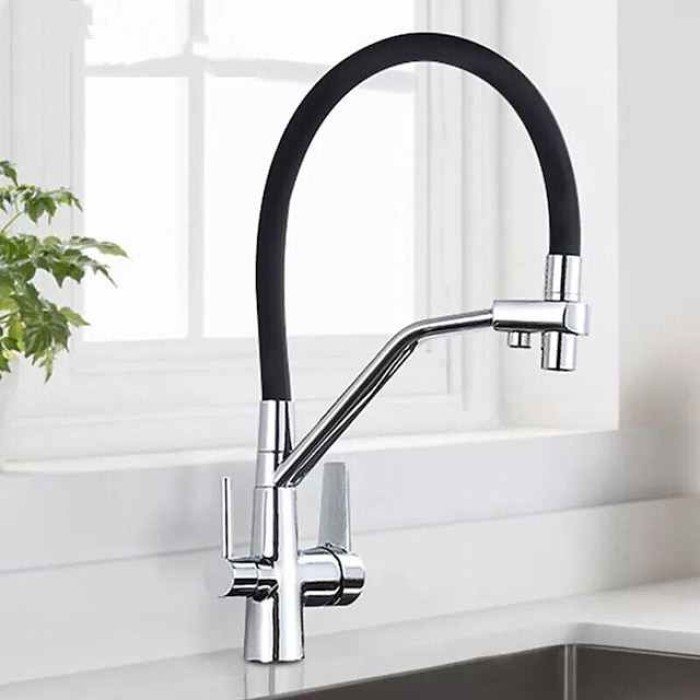 Kitchen faucet - Two Handles Two Holes Chrome / Oil-rubbed Bronze / Nickel Brushed Pull-out / &shy;Pull-down Centerset Antique Kitchen Taps