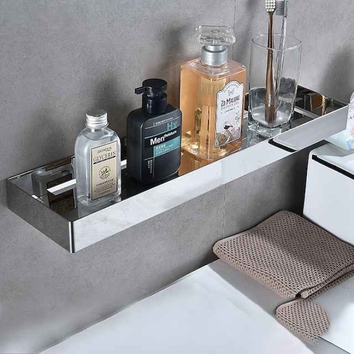 Bathroom Shelf New Design Stainless Steel Wall Mounted Bathroom Rack Tray Pendant In Front Of Shower Mirror