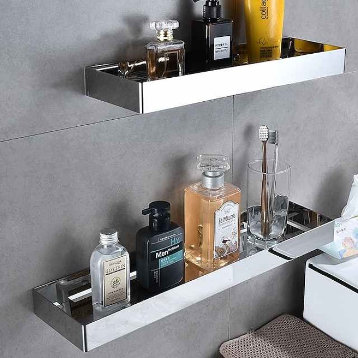 Bathroom Shelf New Design Stainless Steel Wall Mounted Bathroom Rack Tray Pendant In Front Of Shower Mirror