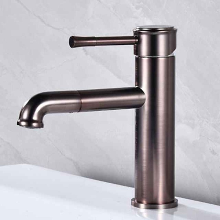 Bathroom Sink Faucet - Pull Out Oil-Rubbed Bronze / Antique Brass Centerset Single Handle One Holebath Taps