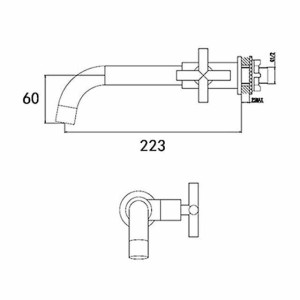 Bathroom Sink Faucet,Rotatable Wall Mount Industrial Style Single Handle One Hole Bath Taps with Cold Water Only