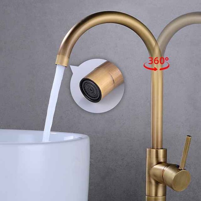 Floor Mount Standing Bathtub Faucet, 360° Swivel Freestanding Tub Filler Mixer Tap Brass Spout High Flow Shower Faucets