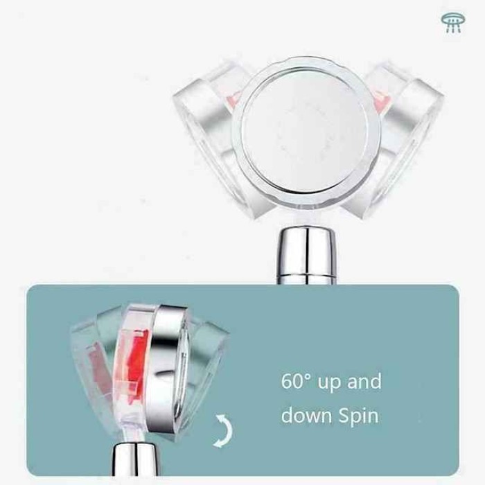 Shower Head Water Saving Flow 360 Degrees Rotating With Small Fan ABS Rain High-Pressure Spray Nozzle Bathroom Accessories