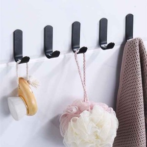 5pcs Punching Free Clothes Bag Hook Powerful Door Back Clothes and Hats Hanging Rack Wall Storage Bathroom Adhesive Hook Wall Hanging Wall