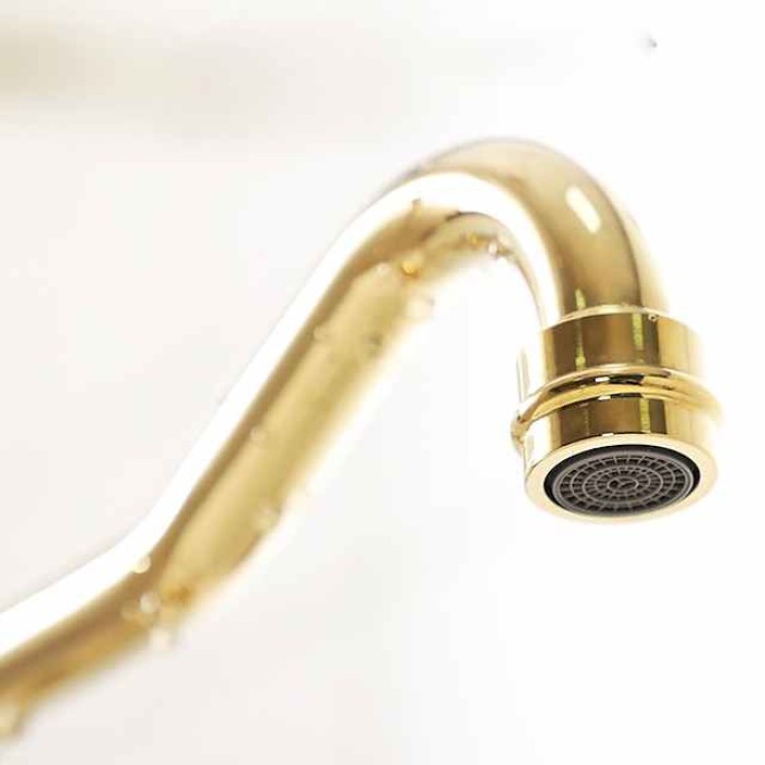 Kitchen Faucet,Two Handles One Hole Antique Brass / Electroplated / Painted Finishes Standard Spout Centerset Antique Kitchen Taps