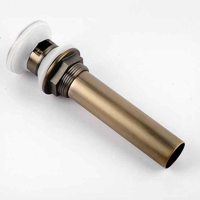 Brass Pop Up Sink Drain Stopper with Overflow Bathroom Faucet Vessel Vanity Sink Drainer(Antique Brass)