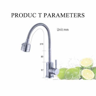 304 Stainless Steel Cold and Hot Water Kitchen Faucet Kitchen Mixers Kitchen Sink Tap 360 Degree Swivel Flexible Hose Basin Faucet