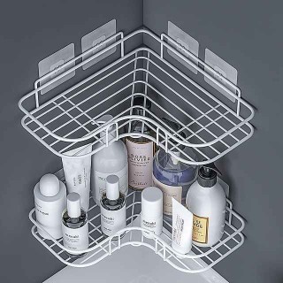 Bathroom Shelf Shower Shampoo Soap Organizer Triangle Cosmetic Punch Free Adhesive Wall Mounts Storage Rack for Kitchen Toilet