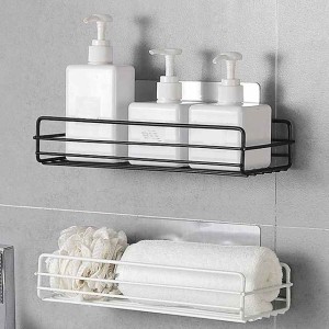 Wall Mounted Bathroom Shelf Floating Shelves Shower Hanging Basket Shampoo Holders WC Accessories Kitchen Seasoning Storage Rack