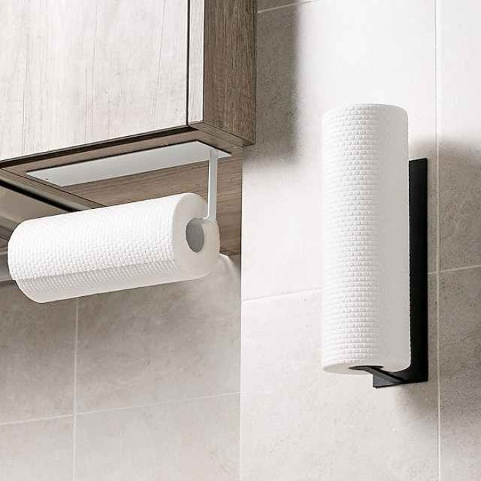 Stainless Steel Paper Towel Holder Rack Toilet Kitchen Roll Paper Holder Self-adhesive Kitchen Toliet Accessories Bathroom Towel Holder