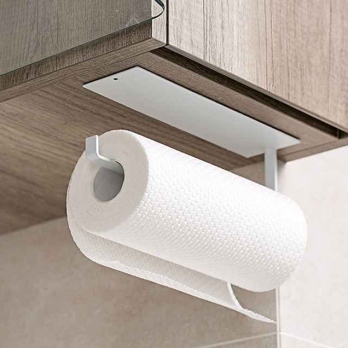 Stainless Steel Paper Towel Holder Rack Toilet Kitchen Roll Paper Holder Self-adhesive Kitchen Toliet Accessories Bathroom Towel Holder