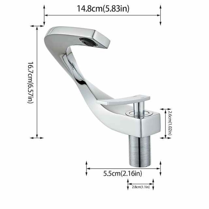 Bathroom Sink Mixer Faucet, Mono Wash Basin Single Handle Basin Taps Washroom, Monobloc Vessel Water Brass Tap Deck Mounted with Hot and Cold Hose