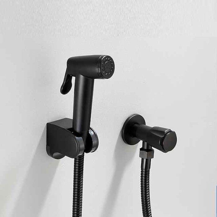 304 Stainless Steel ABS Hand-held Bidet Simple Black Shower Sprayer Wash Butt Hand Wash Black Toilet Companion Spray Gun