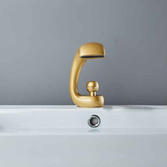 Bathroom Sink Faucet - Waterfall Chrome / Oil-rubbed Bronze / Nickel Brushed Centerset Single Handle One HoleBath Taps