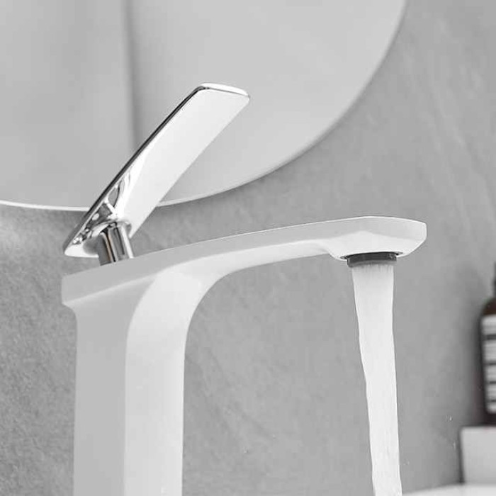 Bathroom Sink Faucet - Classic / Waterfall Nickel Brushed / Electroplated / Painted Finishes Centerset Single Handle One HoleBath Taps