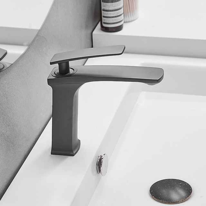 Bathroom Sink Faucet - Classic / Waterfall Nickel Brushed / Electroplated / Painted Finishes Centerset Single Handle One HoleBath Taps