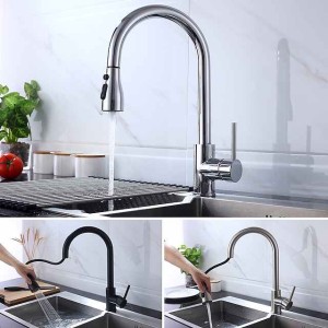 Kitchen Faucet - Single Handle One Hole Chrome / Nickel Brushed / Electroplated Pull-out / Pull-down / Standard Spout Centerset Modern Contemporary Kitchen Taps