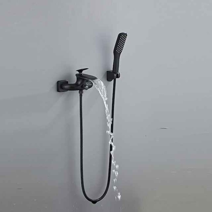 Bathtub Faucet - Modern Contemporary Painted Finishes Wall Installation Ceramic Valve Bath Shower Mixer Taps