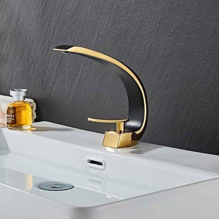 Bathroom Sink Faucet - Classic Oil-rubbed Bronze / Nickel Brushed / Electroplated Centerset Single Handle One HoleBath Taps