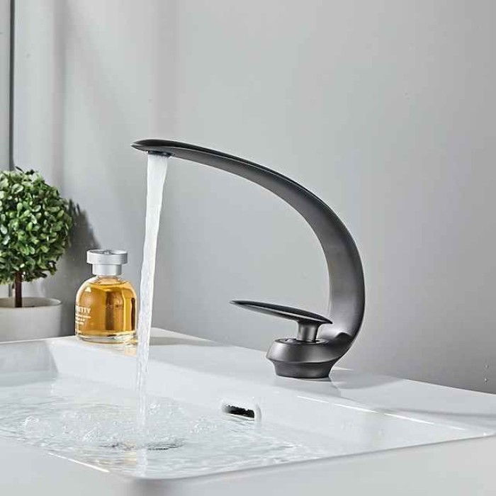 Bathroom Sink Faucet - Classic Oil-rubbed Bronze / Nickel Brushed / Electroplated Centerset Single Handle One HoleBath Taps