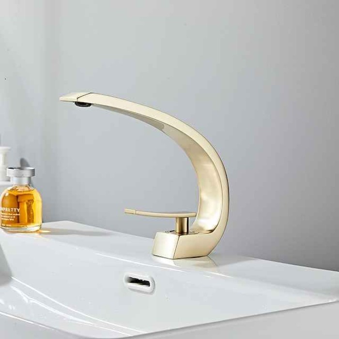 Bathroom Sink Faucet - Classic Oil-rubbed Bronze / Nickel Brushed / Electroplated Centerset Single Handle One HoleBath Taps