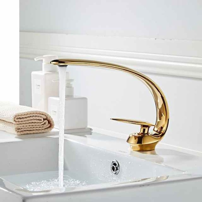 Bathroom Sink Faucet - Classic Oil-rubbed Bronze / Nickel Brushed / Electroplated Centerset Single Handle One HoleBath Taps