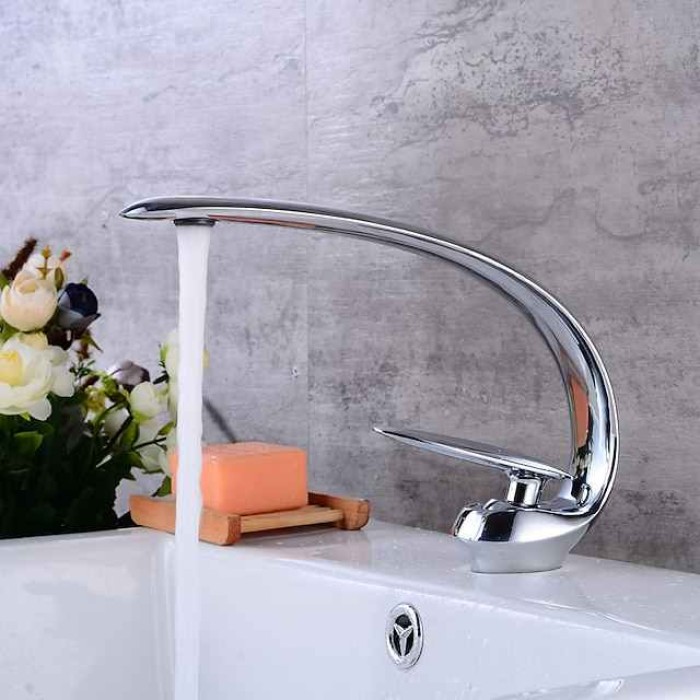 Bathroom Sink Faucet - Classic Oil-rubbed Bronze / Nickel Brushed / Electroplated Centerset Single Handle One HoleBath Taps