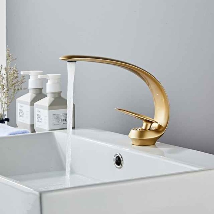 Bathroom Sink Faucet - Classic Oil-rubbed Bronze / Nickel Brushed / Electroplated Centerset Single Handle One HoleBath Taps